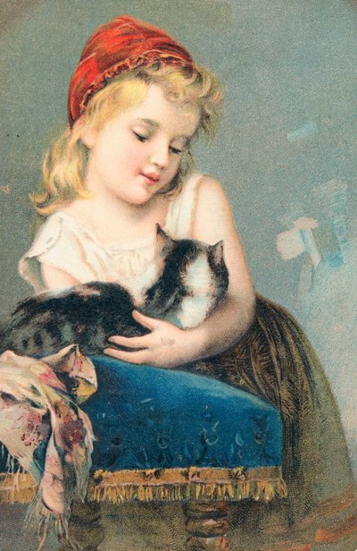 Une jeune fille posant avec un chat - English School