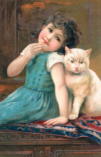 Une jeune fille posant avec un chat - English School