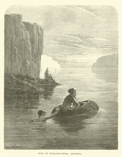 Bateau en peau de bœuf, Abyssinie - English School