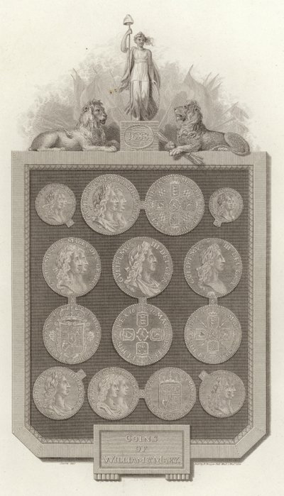 Pièces de monnaie de Guillaume et Marie - English School