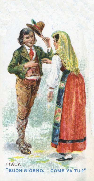 Salutation coutumière en Italie, 1907 - English School