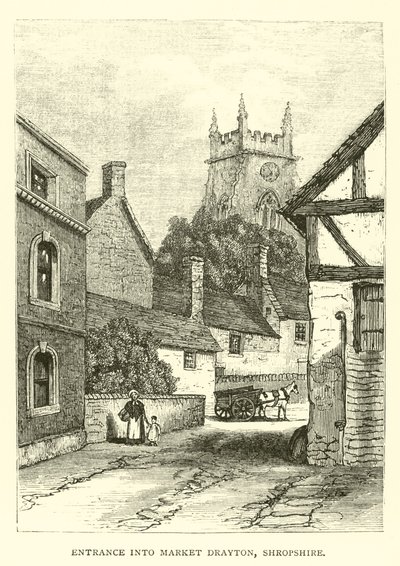 Entrée dans Market Drayton, Shropshire - English School