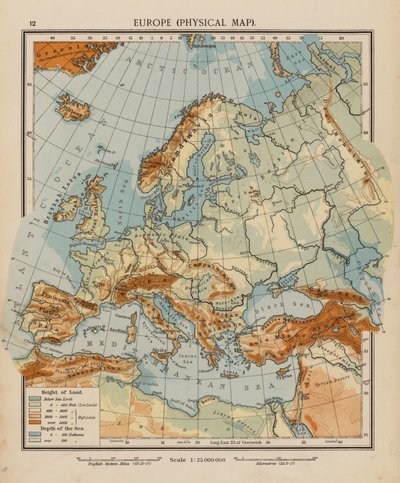 Europe, carte physique - English School