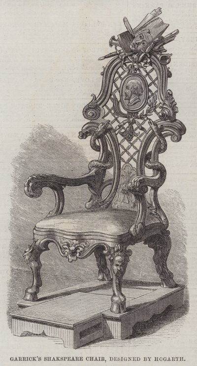 La chaise de Shakespeare de Garrick, conçue par Hogarth - English School