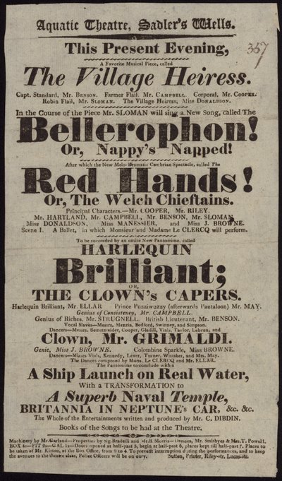 Grimaldi au théâtre aquatique - English School