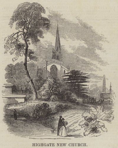 Nouvelle Église de Highgate (gravure) - English School