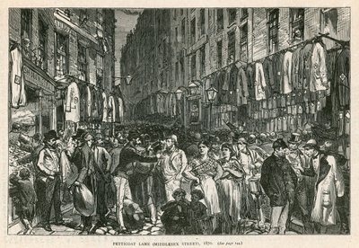 Petticoat Lane (Middlesex Street), Londres, 1870 - English School