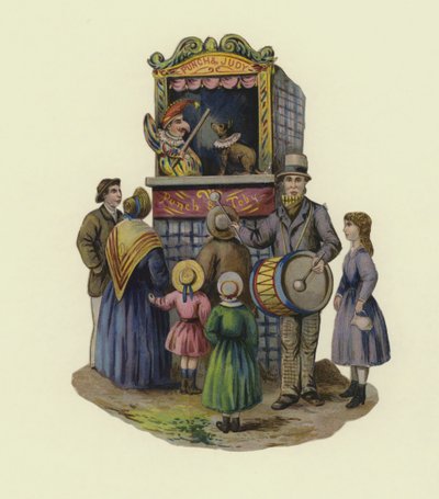 Spectacle de Punch et Judy (chromolithographie) - English School