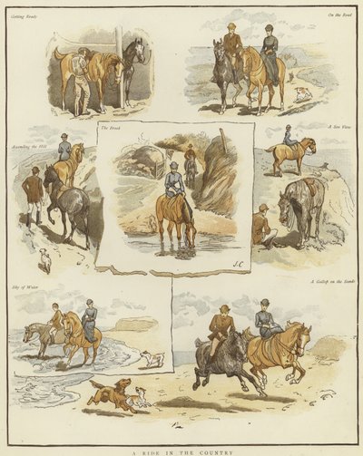 Croquis à cheval - English School