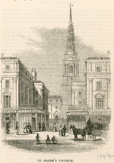 Église St Brides, Fleet Street, Londres - English School