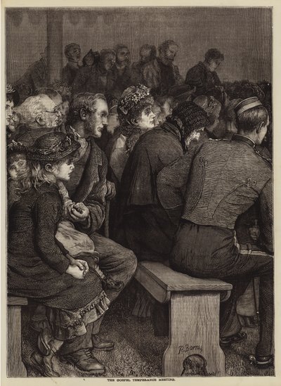 La réunion de tempérance évangélique (gravure) - English School