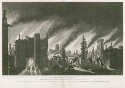 Le Grand Incendie de Londres, 1666 - English School