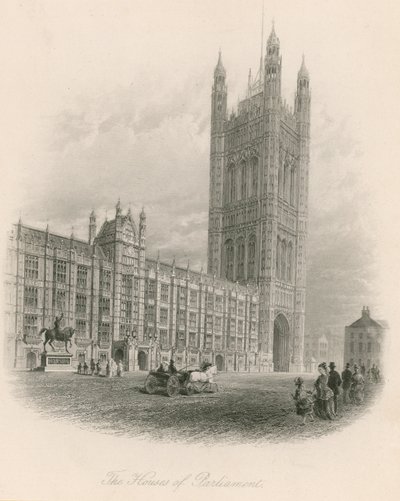 Les Chambres du Parlement, Westminster, Londres - English School