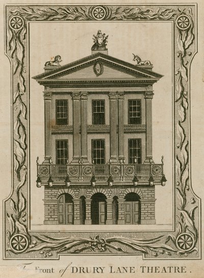 La façade du théâtre de Drury Lane, Londres - English School