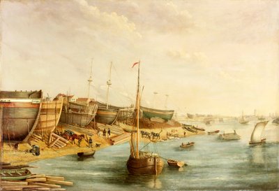 Chantier naval de William Piles, North Sands, c.1830 - English School