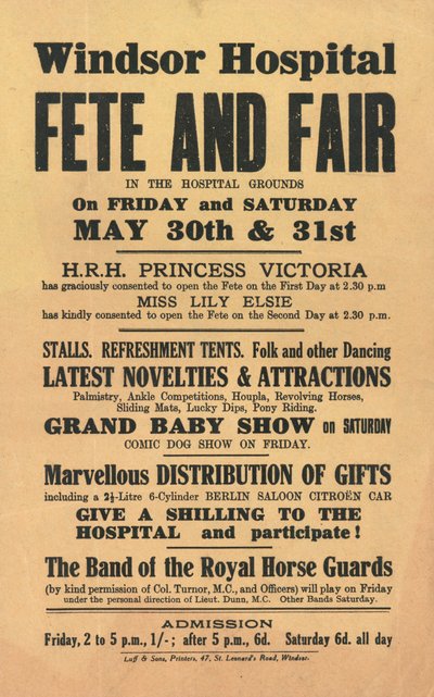 Hôpital de Windsor, Fête et Foire (impression) - English School