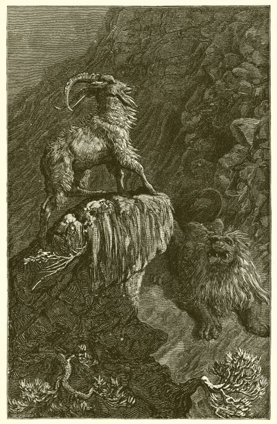 La Chèvre et le Lion - Ernest Henry Griset