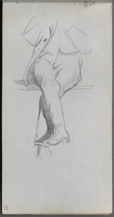 Carnet de croquis, page 37 : Étude de figure, jambes croisées - Jean Louis Ernest Meissonier