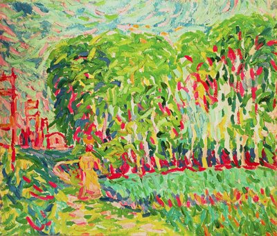 Une femme dans un bois de bouleaux - Ernst Ludwig Kirchner