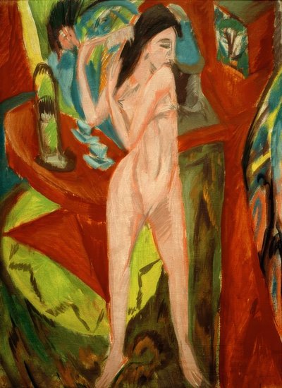 Nu se peignant - Ernst Ludwig Kirchner