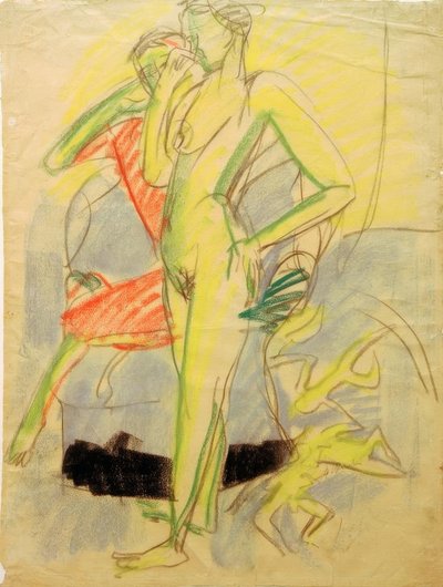 Deux figures dans la pièce - Ernst Ludwig Kirchner