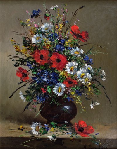 Coquelicots et marguerites - Eugene Henri Cauchois