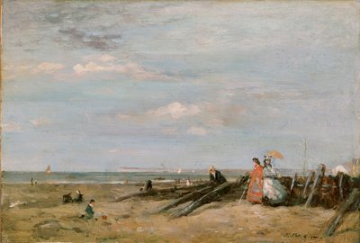 Une Scène de Plage à Trouville, 1860s - Eugene Louis Boudin