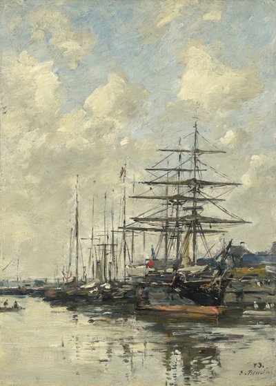 Deauville, le bassin à bateaux - Eugene Louis Boudin