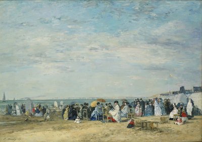 La plage de Trouville - Eugene Louis Boudin