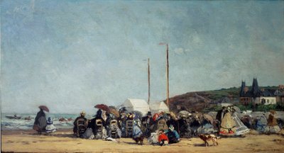 La Plage à Trouville - Eugene Louis Boudin