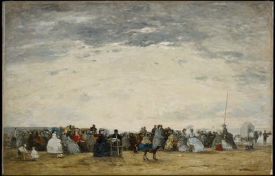 Vacanciers sur la plage de Trouville - Eugene Louis Boudin