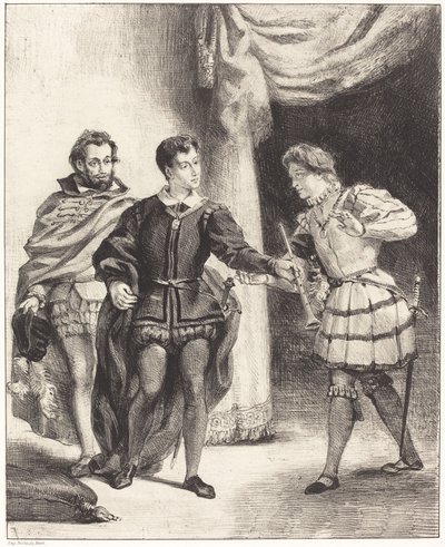 Hamlet et Guildenstern (Acte III, Scène II) - Eugène Delacroix