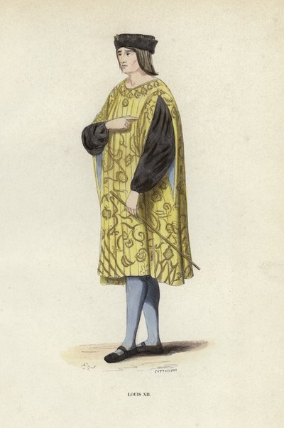 Louis XII (gravure en couleur) - European School