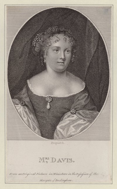 Mary Davis, actrice anglaise (gravure) - European School