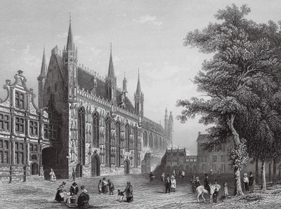 Hôtel de ville, Bruges (gravure) - European School