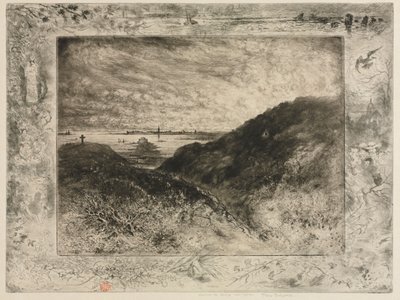 La falaise : Baie de Saint-Malo, 1886-1890 - Felix Hilaire Buhot