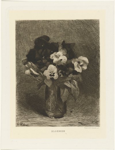 Violettes dans un vase (Fleurs) - Ferdinand Oldewelt