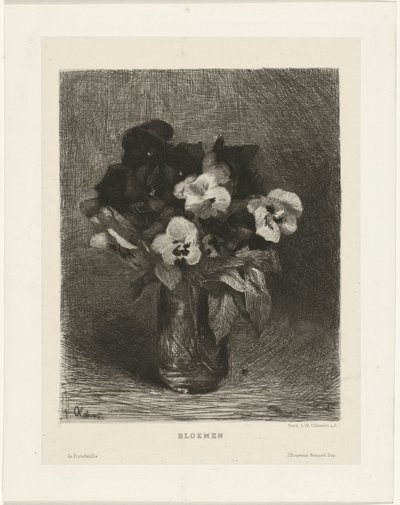 Violettes dans un vase - Ferdinand Oldewelt