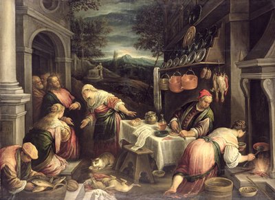 Jésus avec Marie et Marthe - Francesco Bassano