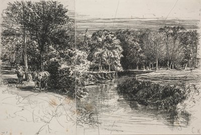 Rivière Dundrum et les deux ânes - Francis Seymour Haden