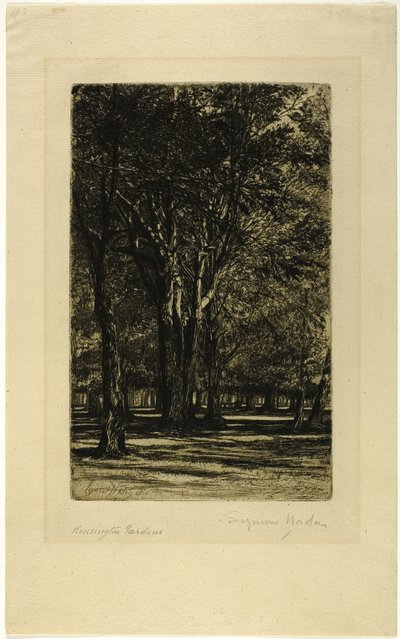 Jardins de Kensington, n° II (grande plaque) - Francis Seymour Haden