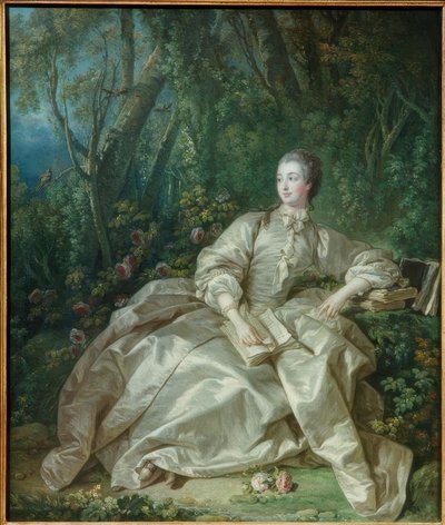 Madame de Pompadour assise en plein air - François Boucher