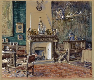 Salon avec cheminée - Franz Poledne