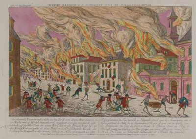 Incendie, New York, vers 1776 - Franz Xaver Habermann