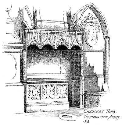 Tombe de Chaucer, Abbaye de Westminster, Londres, 1912 - Frederick Adcock