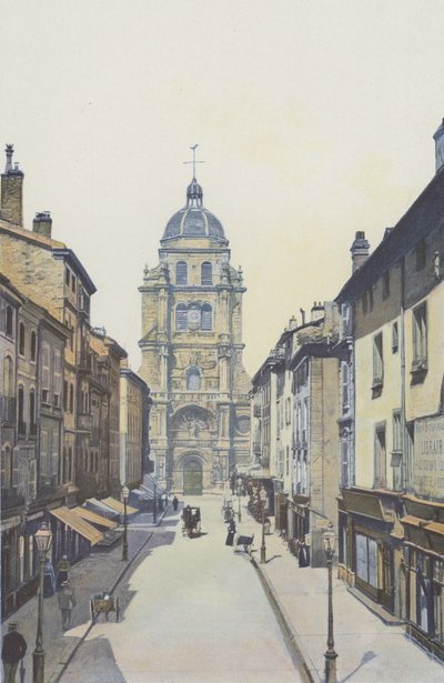 Bourg, Rue et église Notre-Dame - French Photographer