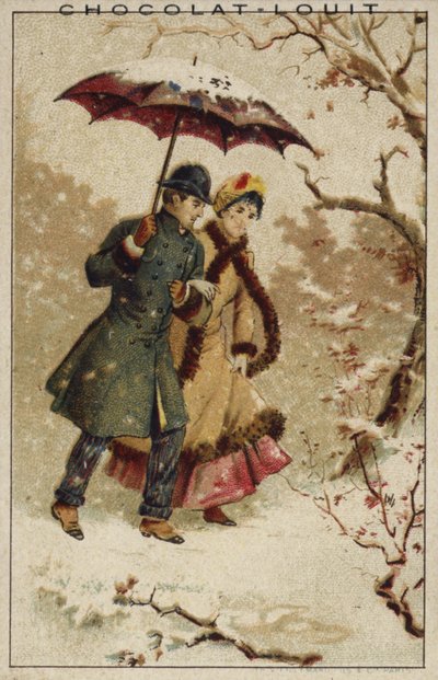 Une promenade dans la neige - French School