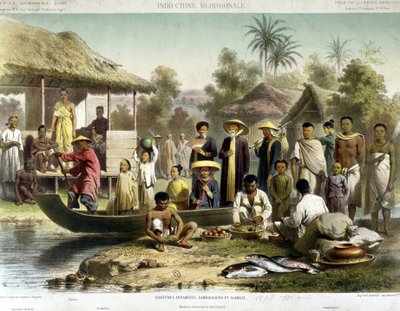 Costumes annamites, cambodgiens et siamois, v.1870 - French School