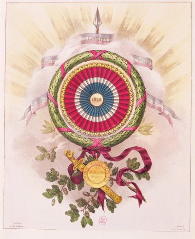 Cocarde, emblème de 1848 - French School