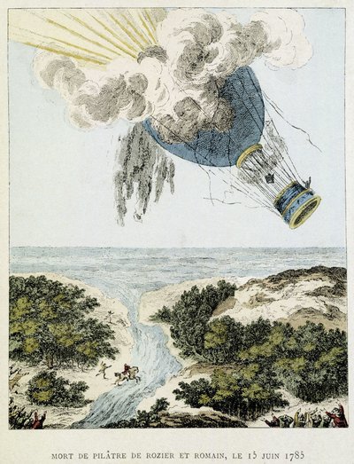 Mort de Pilâtre de Rozier et Romain - French School